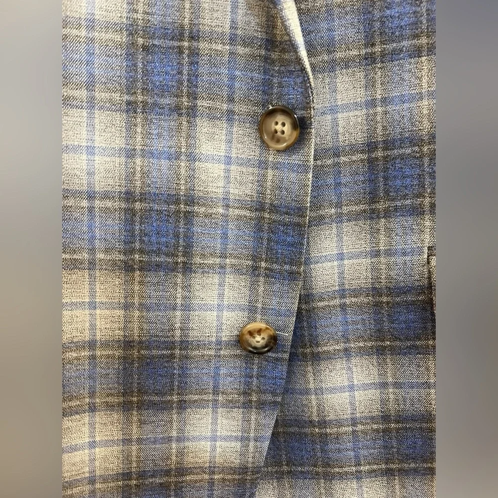 1. Lauren Ralph Lauren Classic-Fit UltraFlex Tan & Blue Plaid Sport Coat